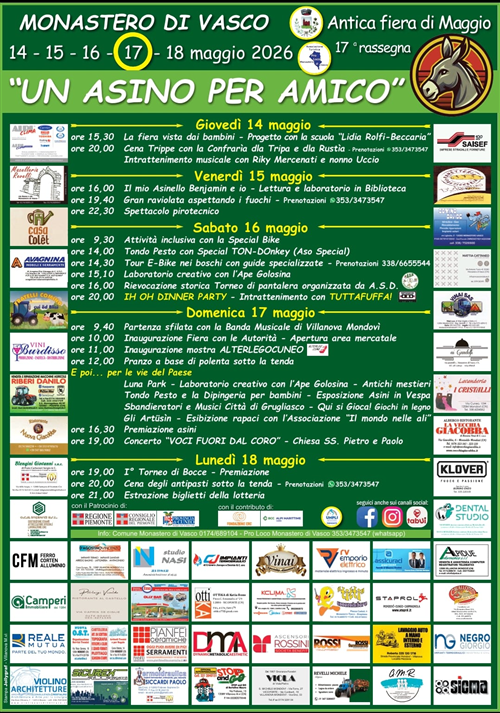 17° edizione di "UN ASINO PER AMICO - Antica Fiera di Maggio"
